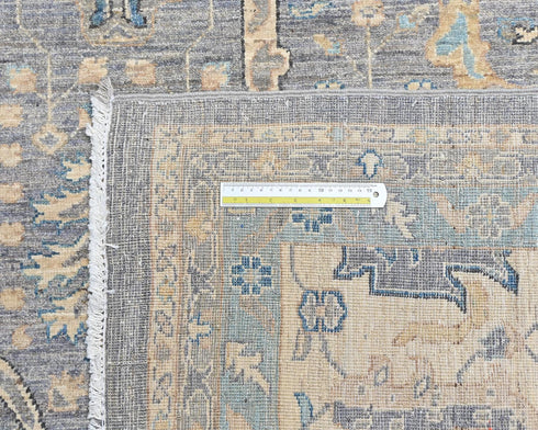 12x15 Ziegler Gray Afghan Hand Knotted Wool Area Rug